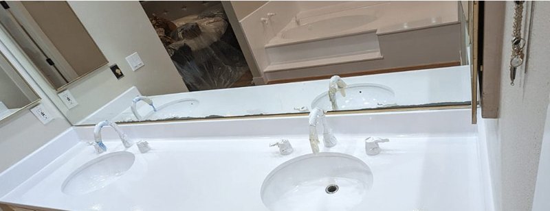 Vanity countertop after reglazing