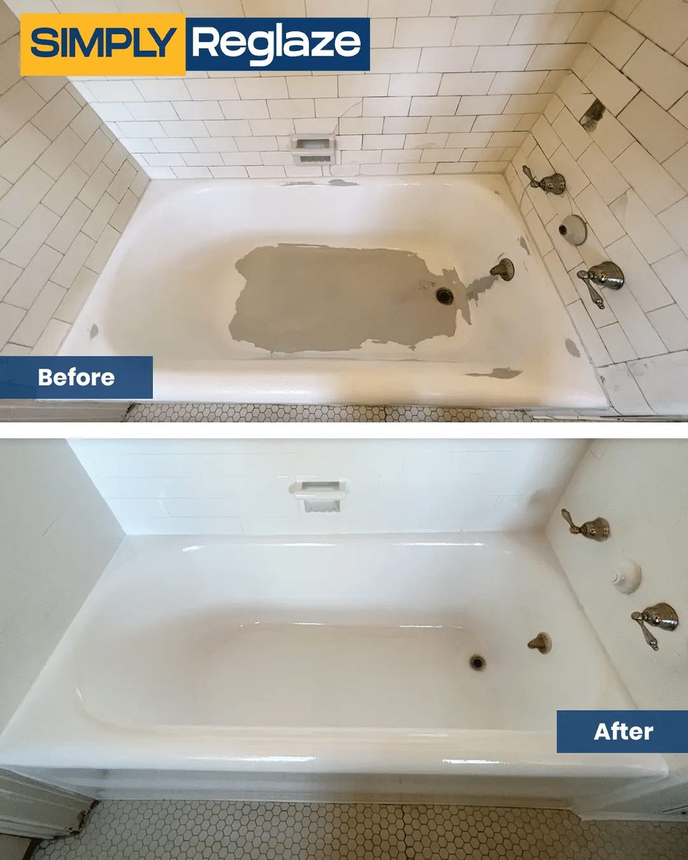Bathtub reglazing before and after