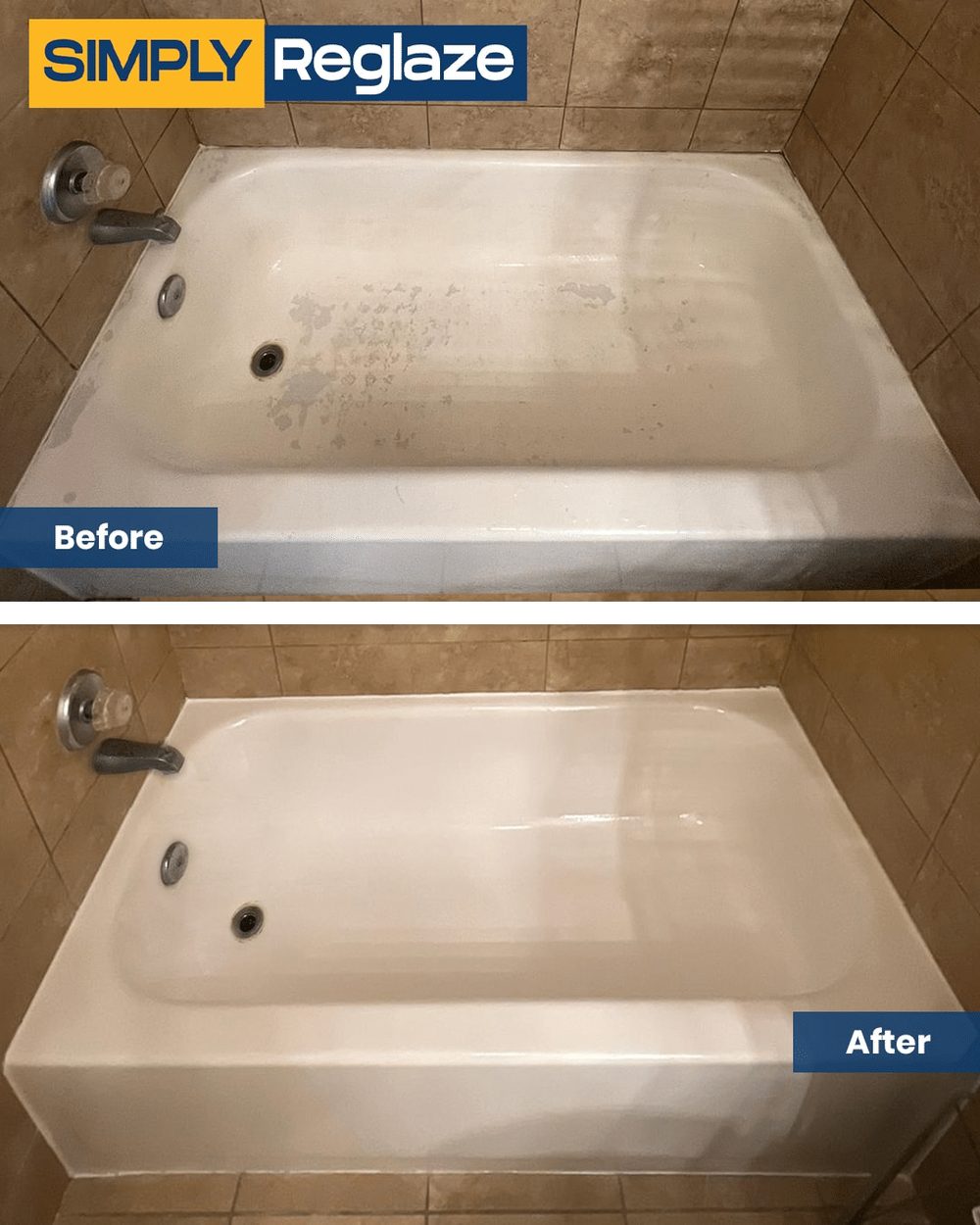 Bathtub reglazing before and after