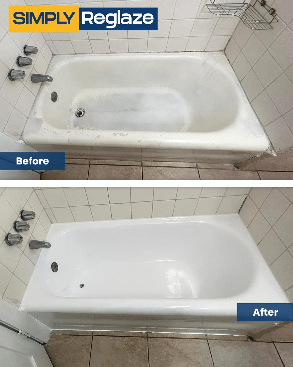 Bathtub reglazing before and after