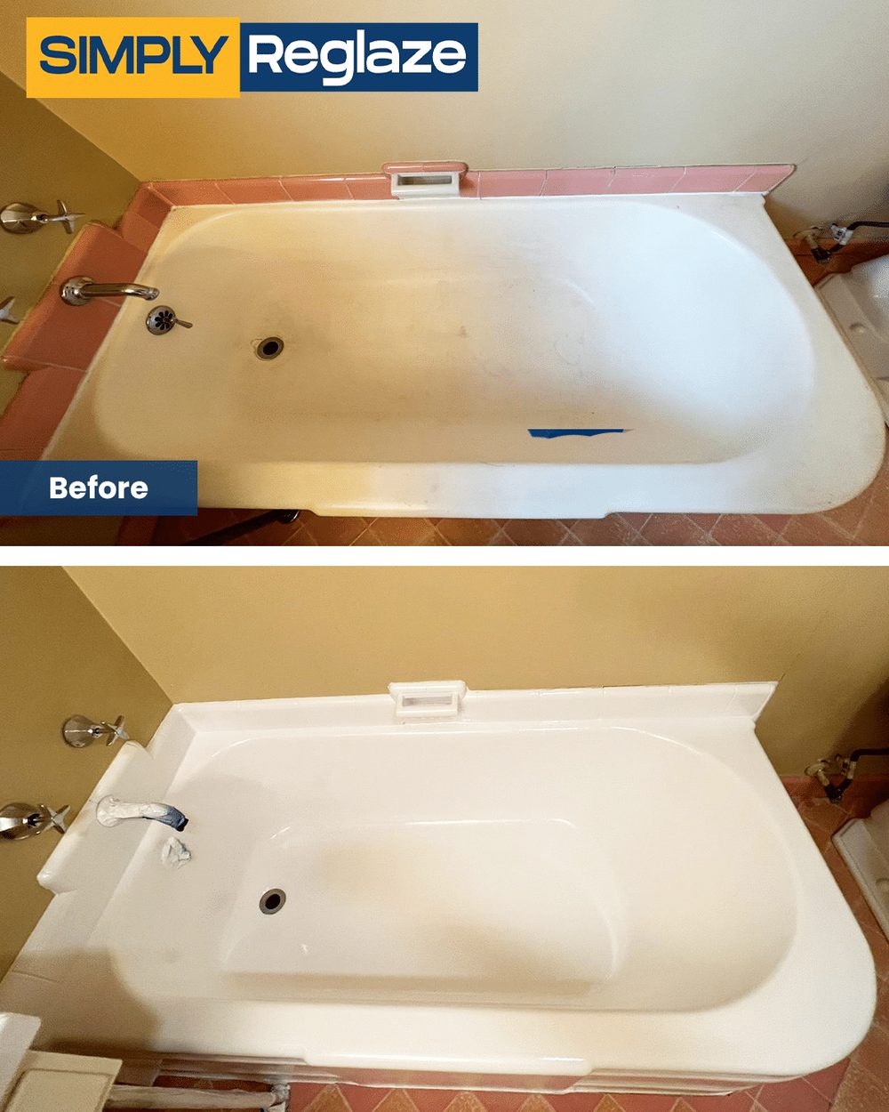 Bathtub reglazing before and after