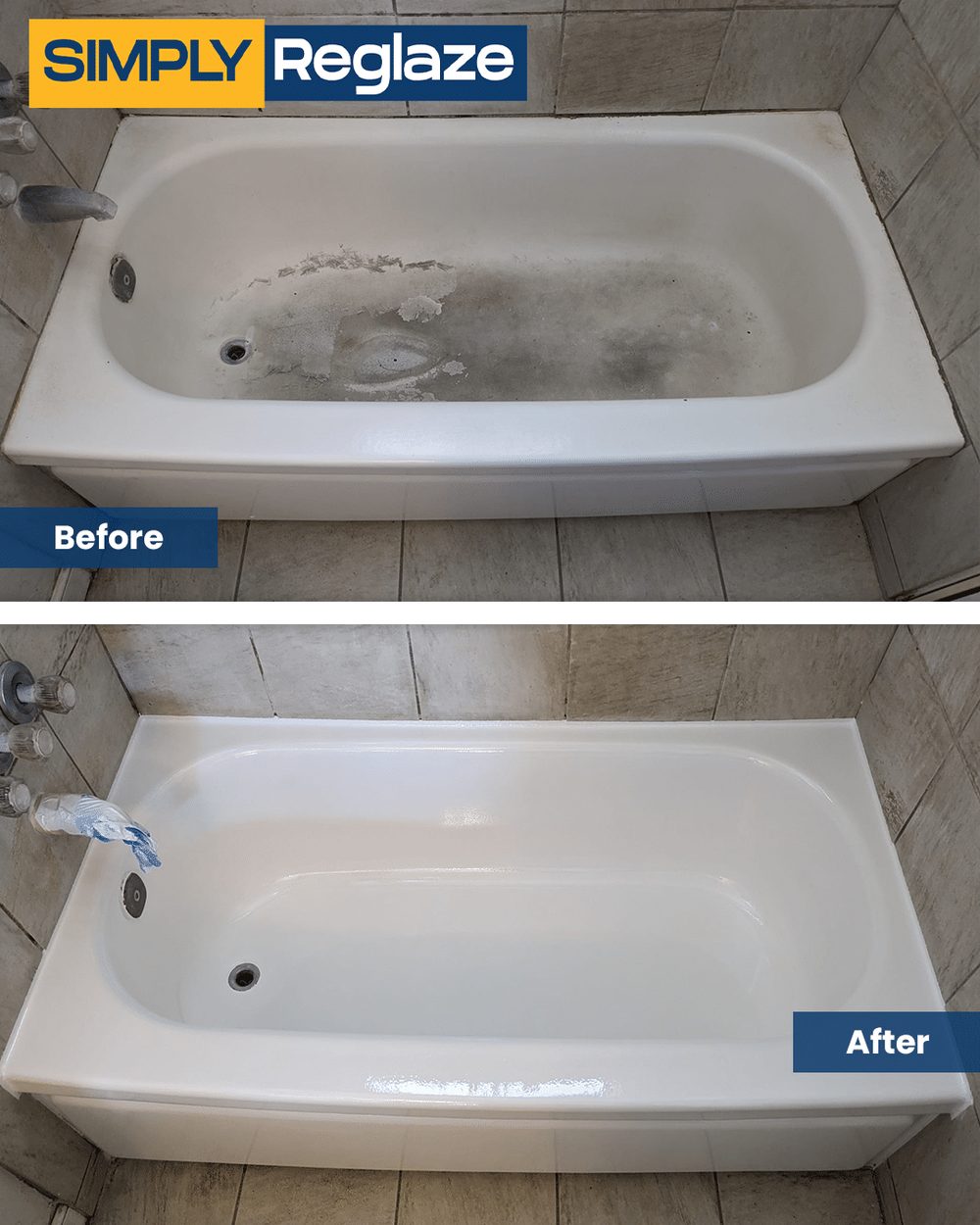 Bathtub reglazing before and after