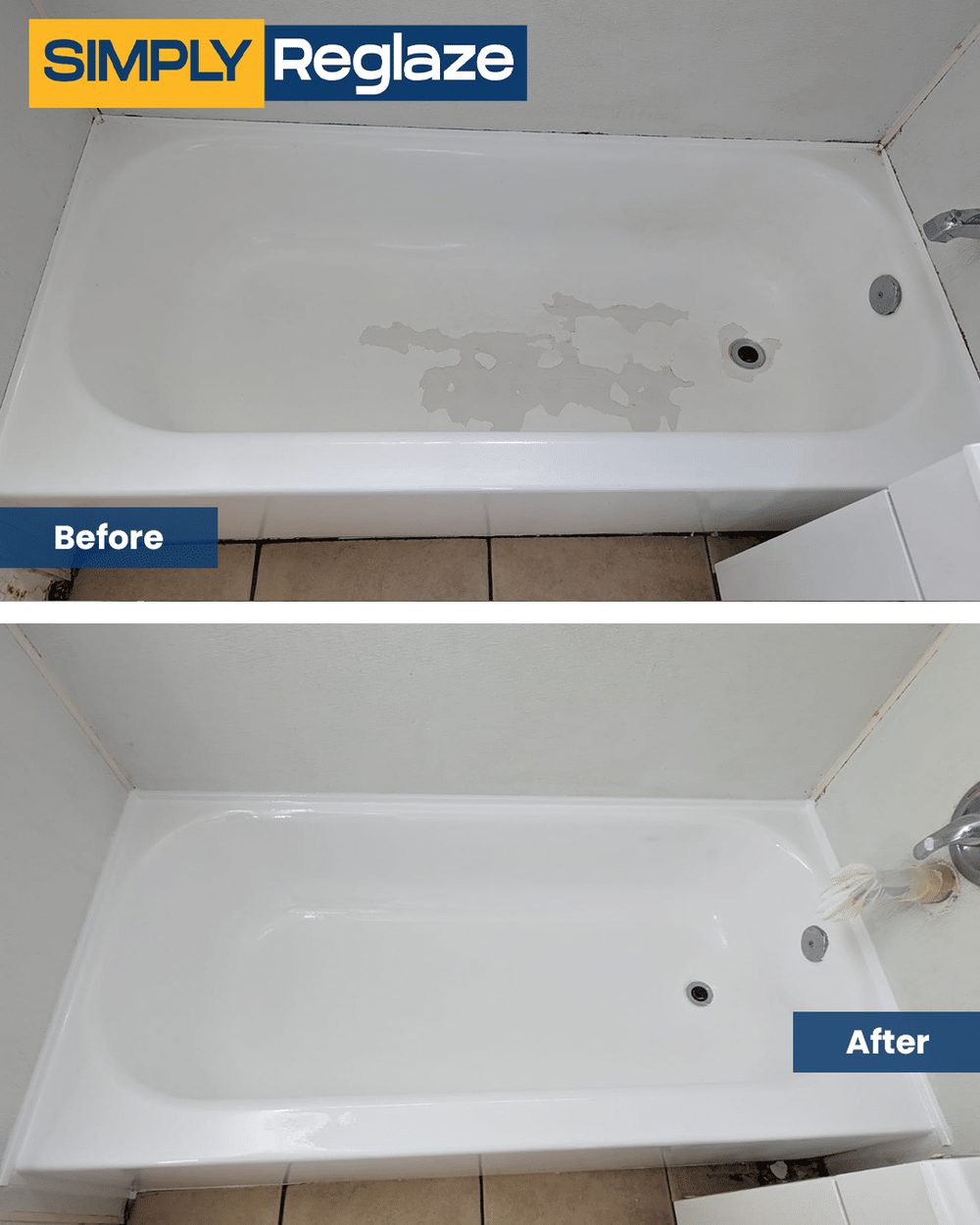 Acrylic tubs & showers before and after refinishing