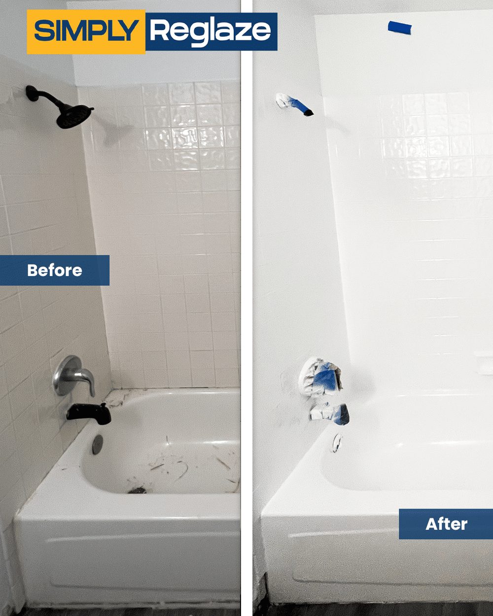 fixture reglazing before and after