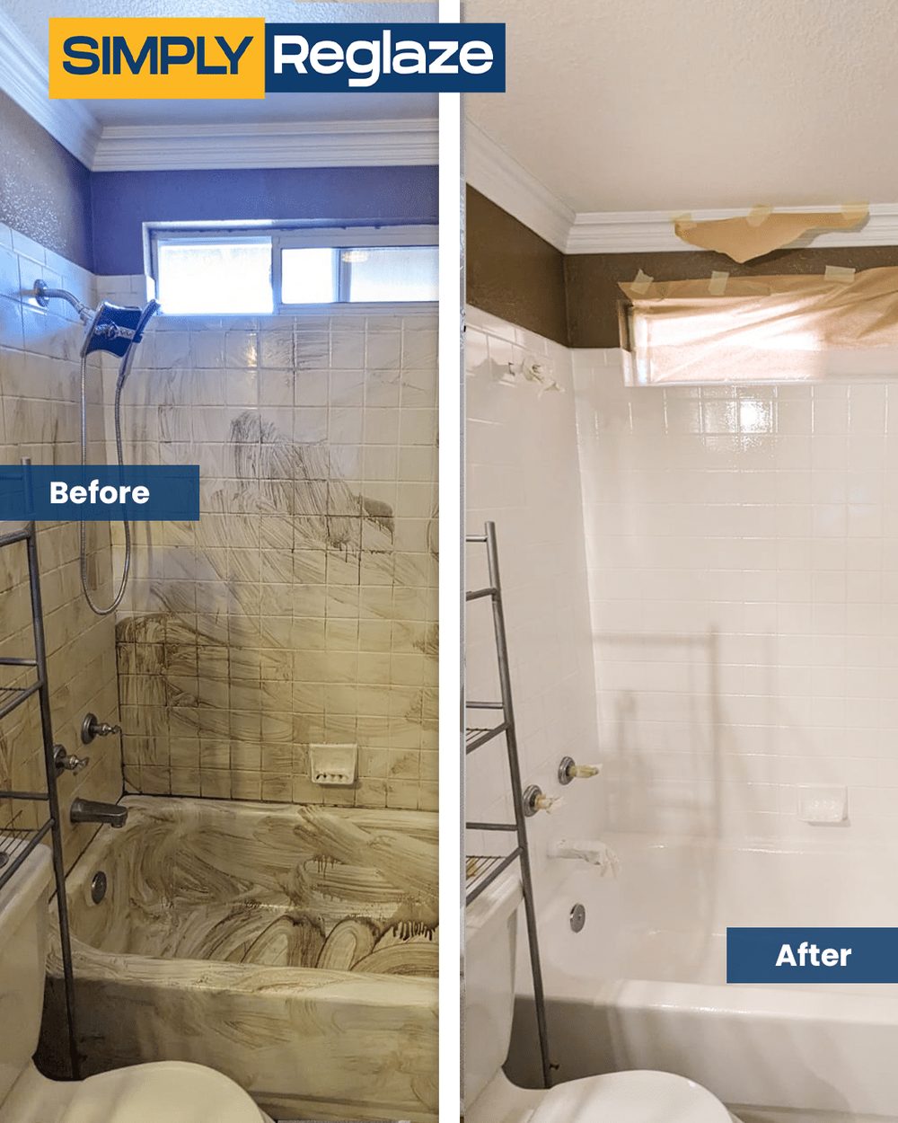 Bathtub & Walls reglazing before and after by Simply Reglaze (photo 15 of 21)