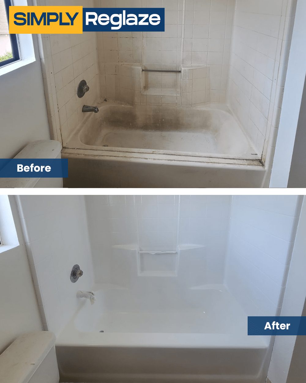 Bathtub & Walls reglazing before and after by Simply Reglaze (photo 18 of 21)