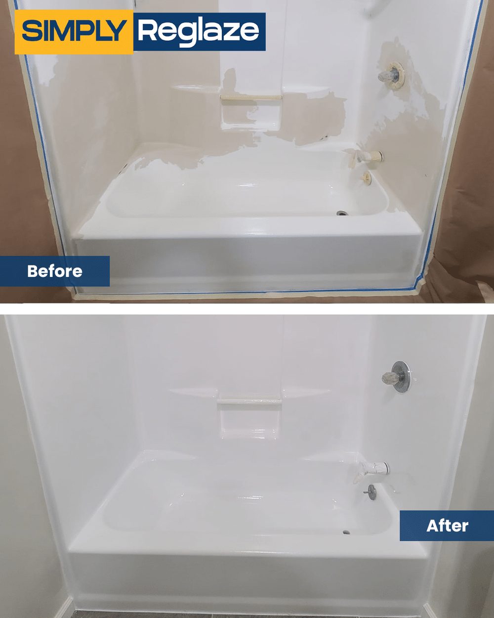 Bathtub & Walls reglazing before and after by Simply Reglaze (photo 19 of 21)
