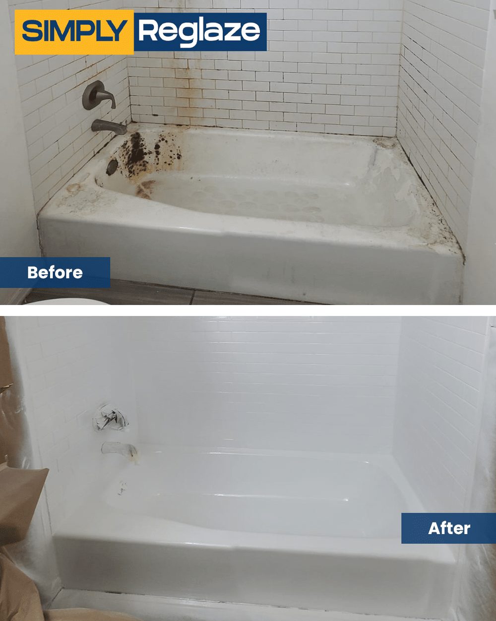 Bathtub & Walls reglazing before and after by Simply Reglaze (photo 20 of 21)