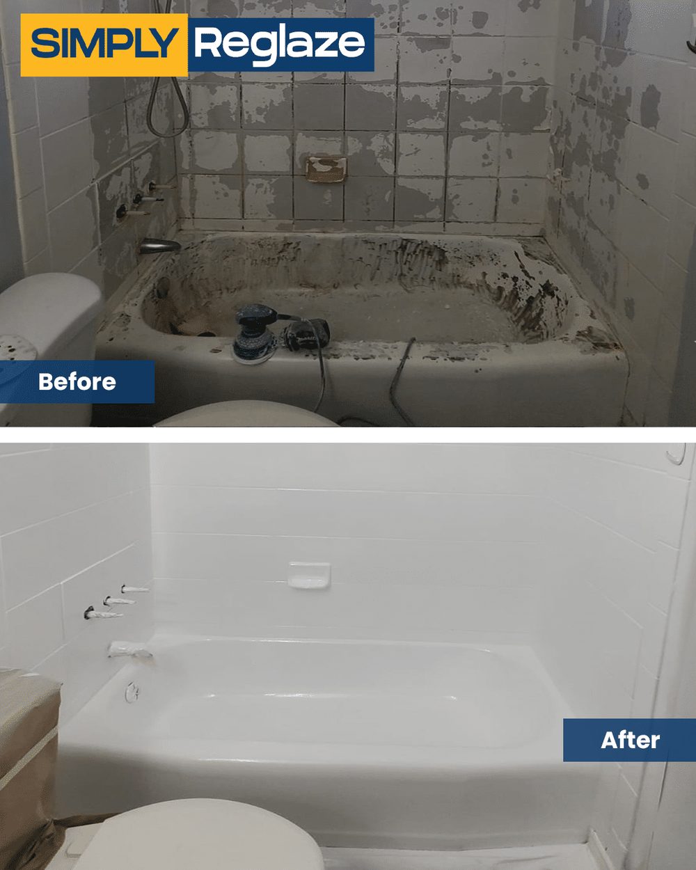 Bathtub & Walls reglazing before and after by Simply Reglaze (photo 21 of 21)