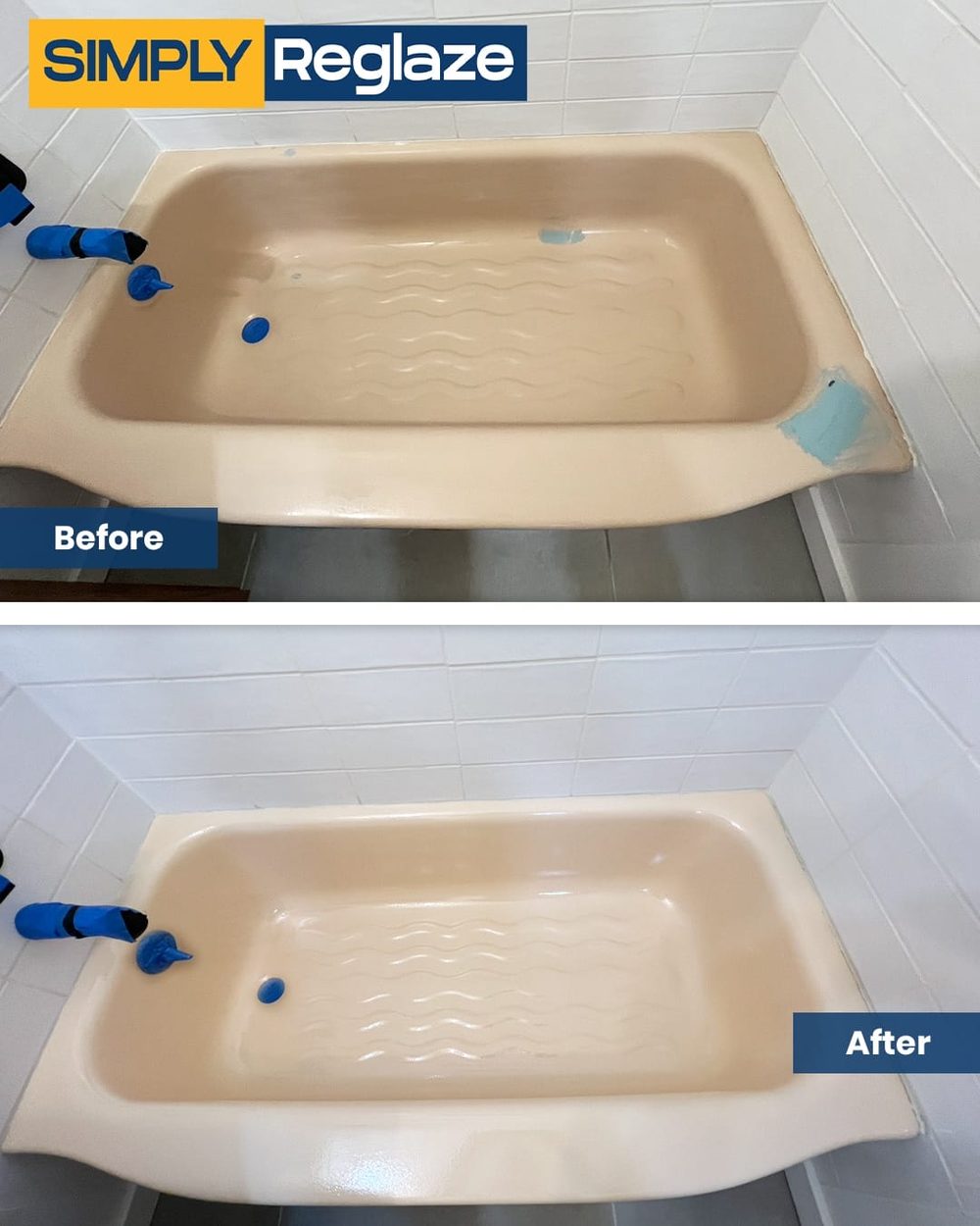fixture reglazing before and after