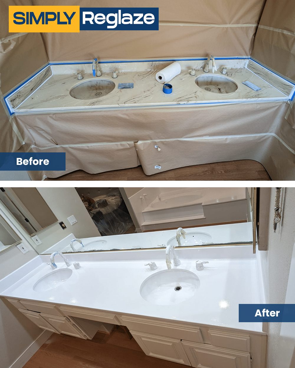 countertop reglazing before and after