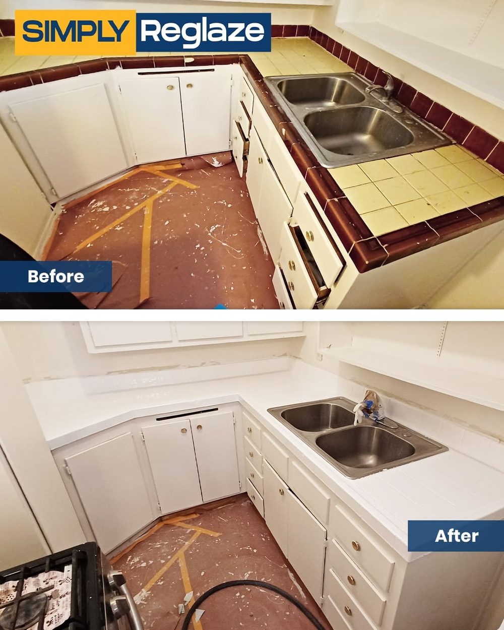 bathroom vanity refinishing before and after