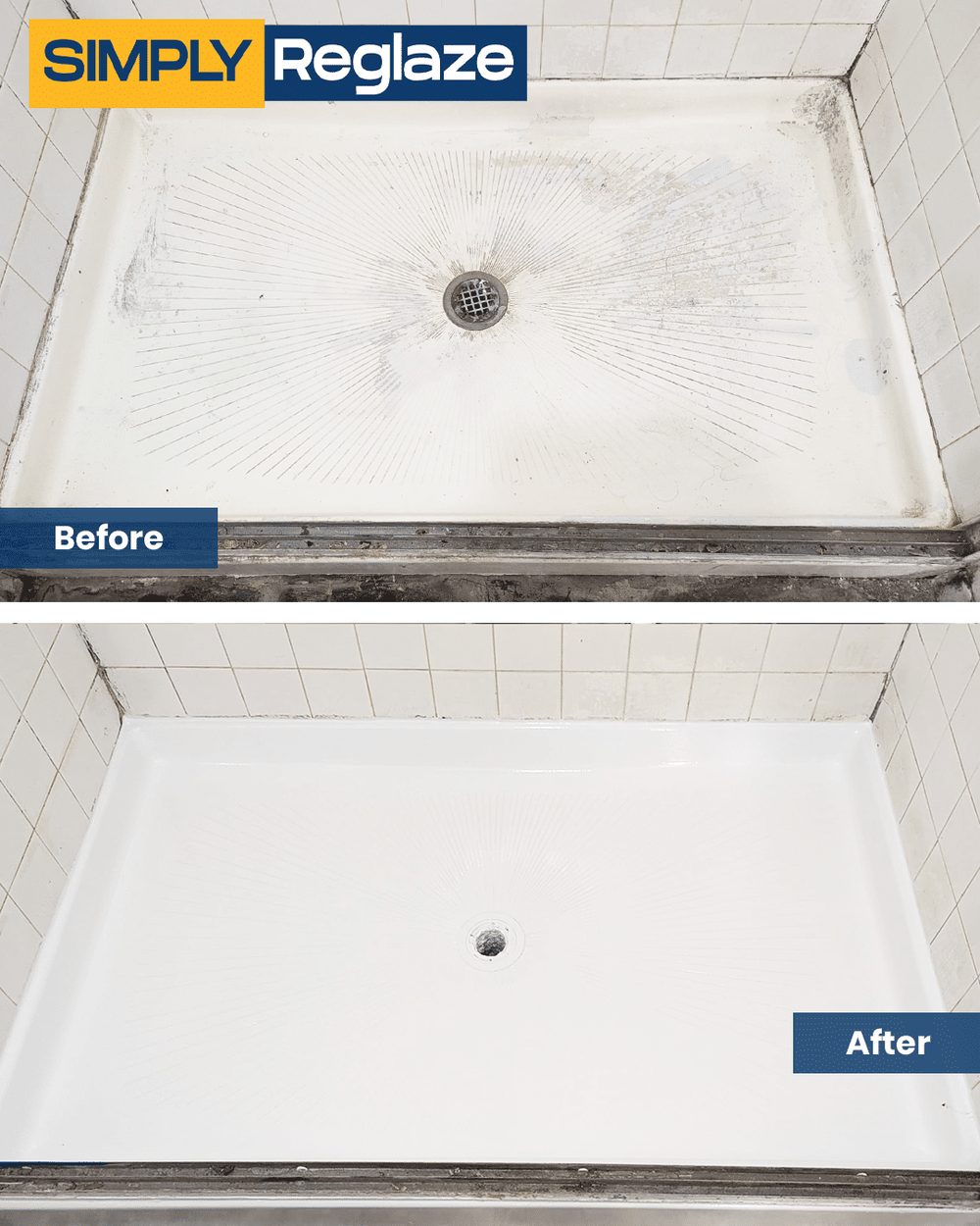 shower pan refinishing before and after