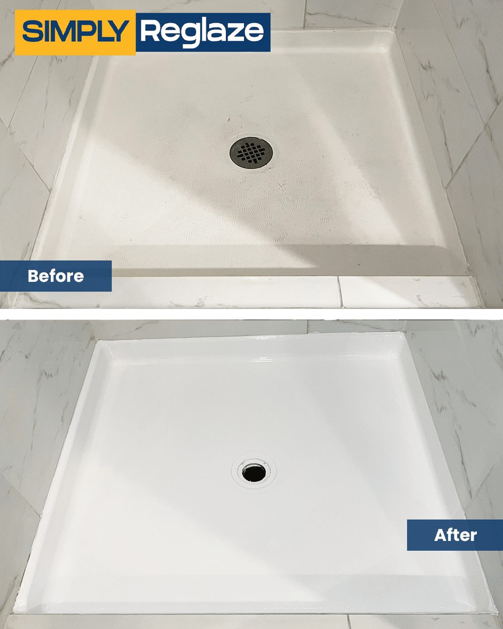 shower pan refinishing before and after