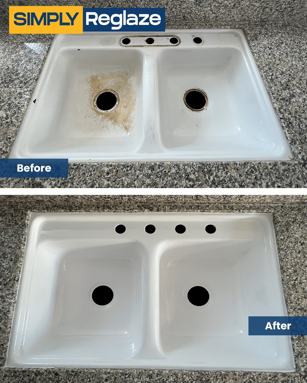 fixture reglazing before and after