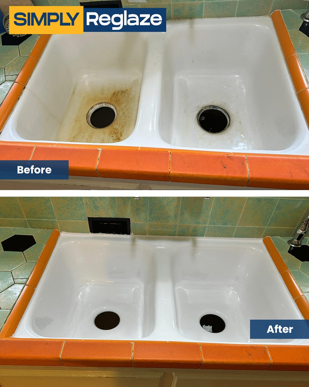 fixture reglazing before and after