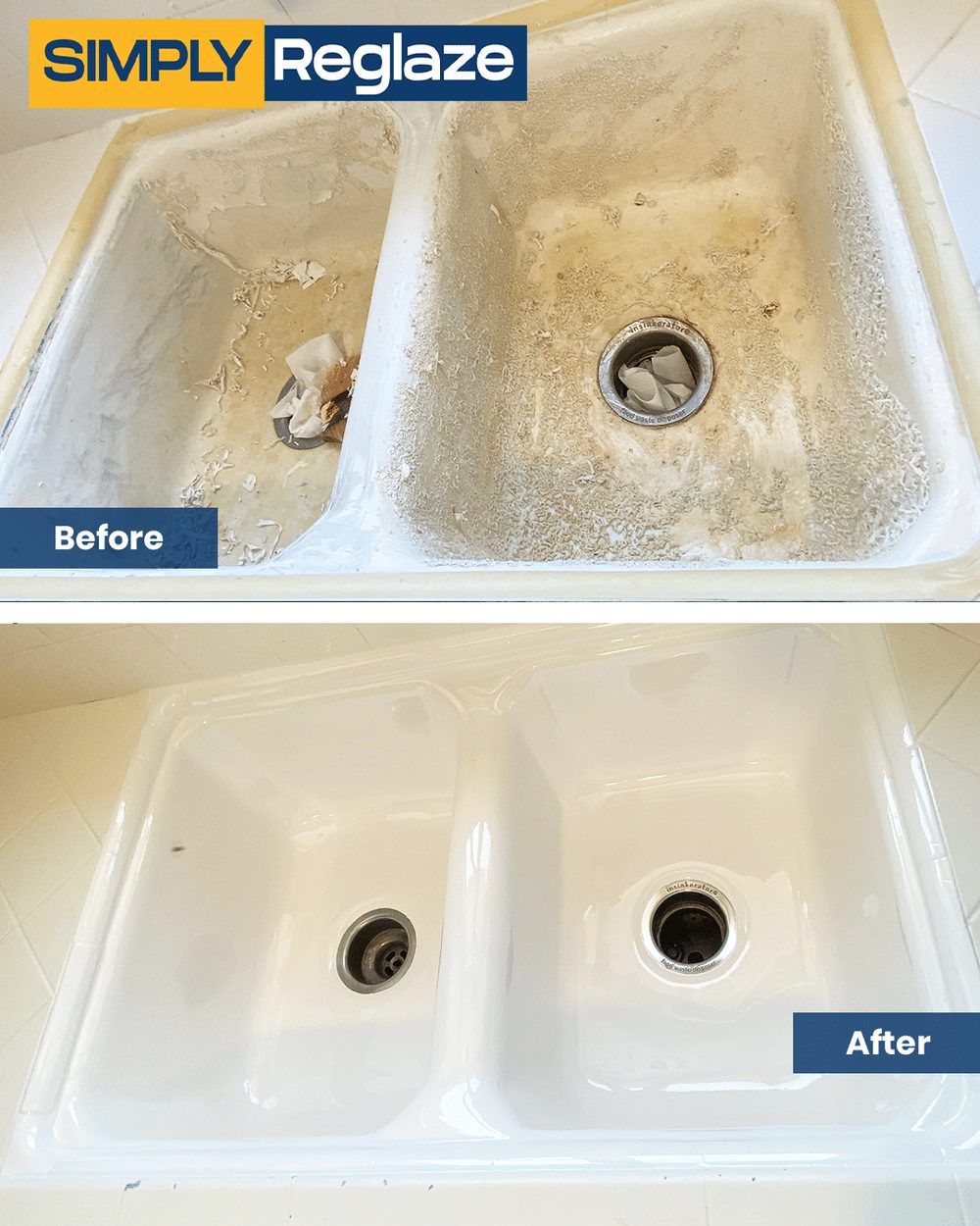 kitchen sink refinishing before and after