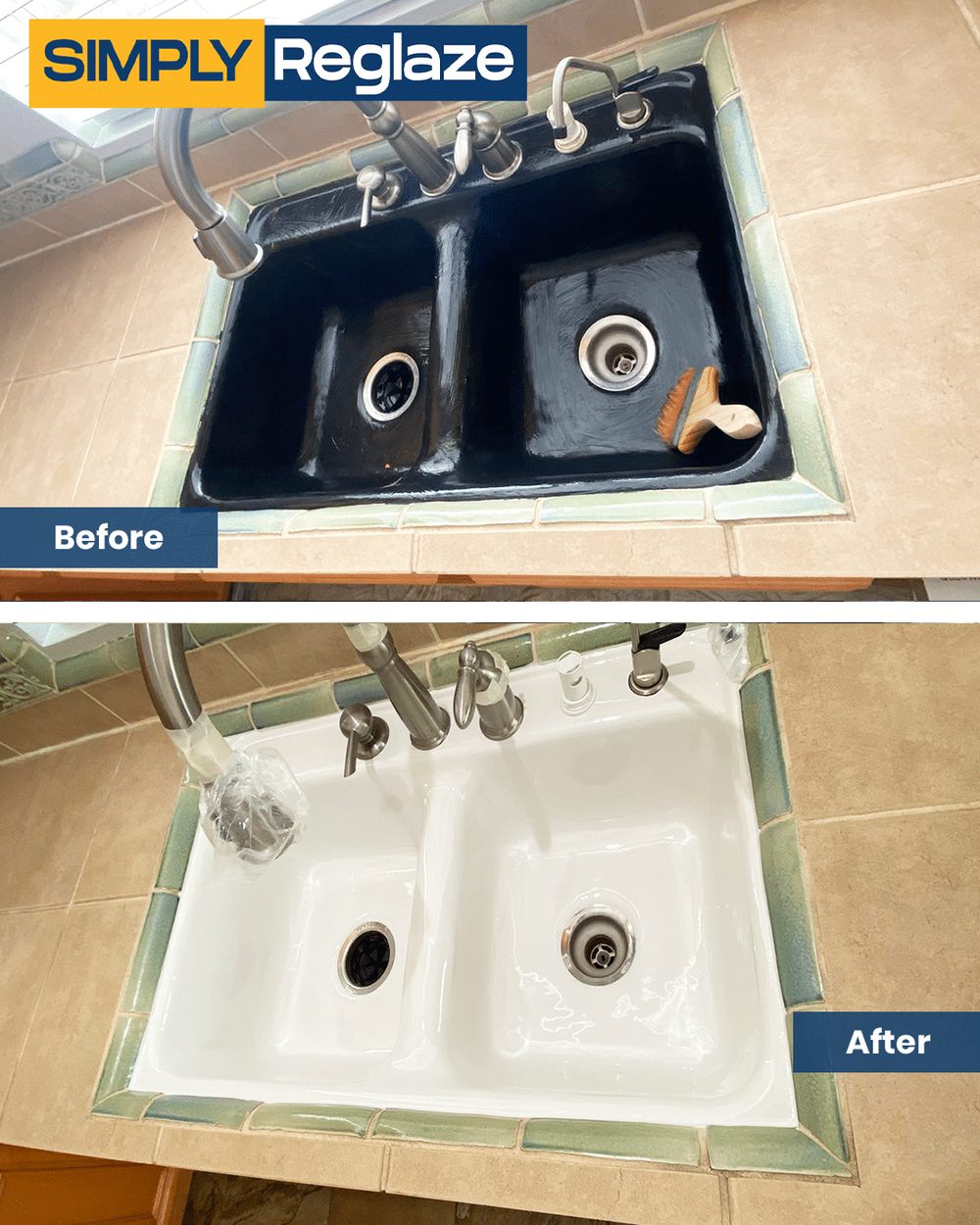 kitchen sink refinishing before and after