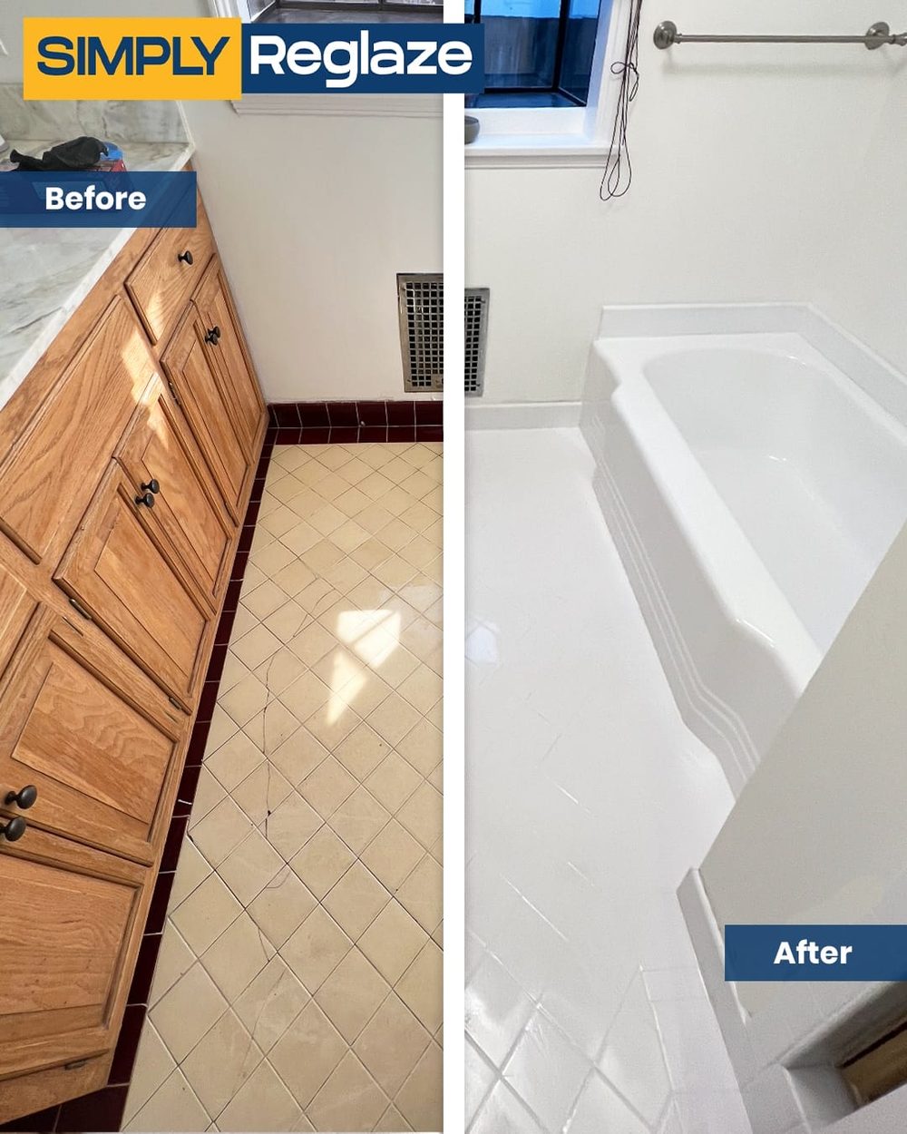 shower pan refinishing before and after